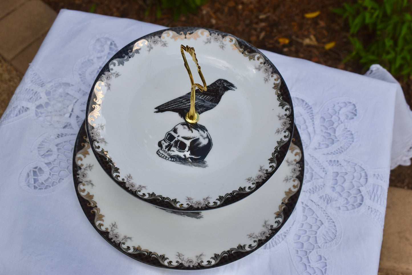 Madame Coco's Black Raven Tiered Cake Stand