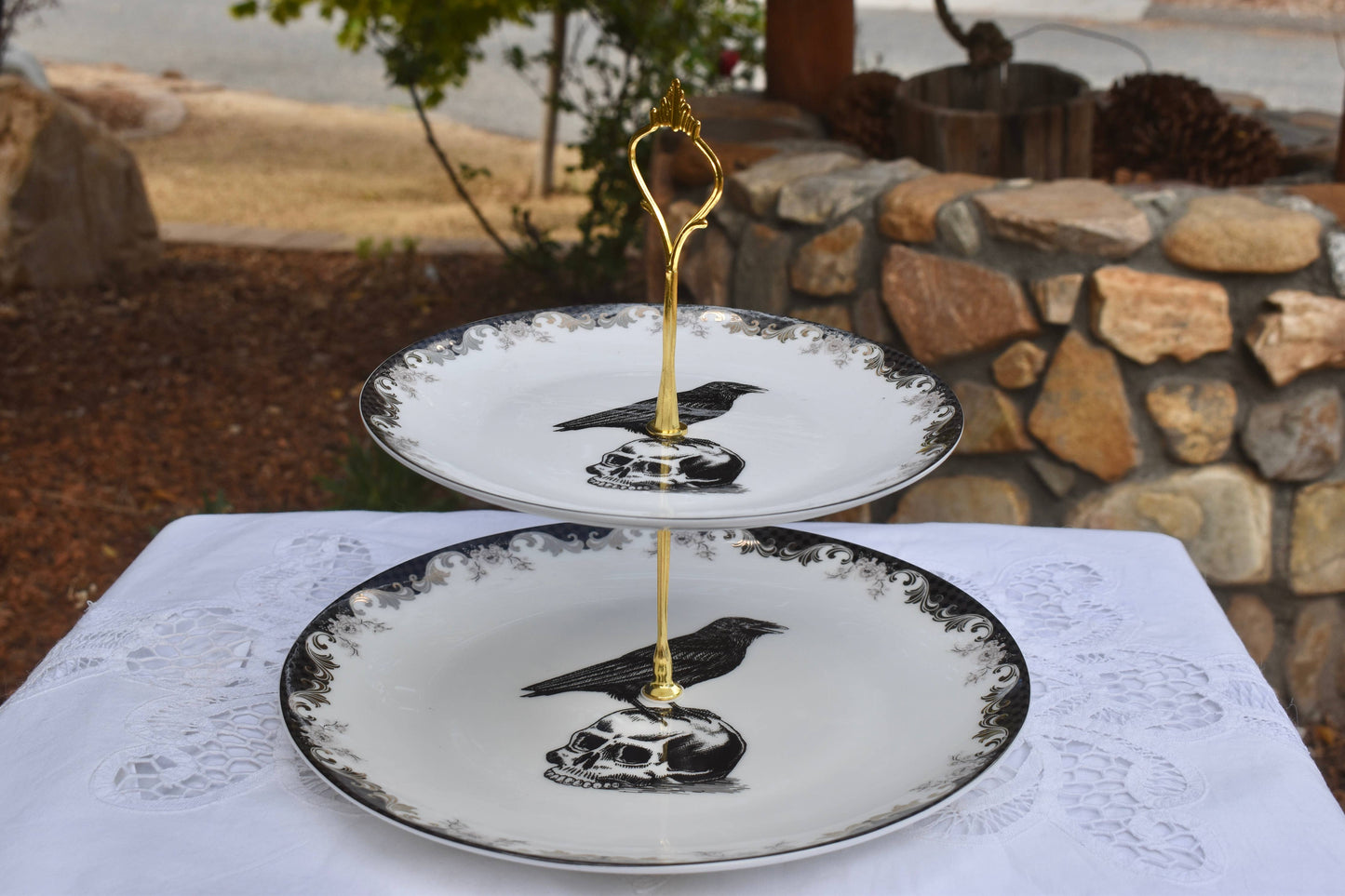 Madame Coco's Black Raven Tiered Cake Stand